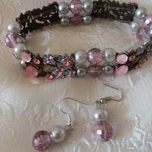 Handmade bracelet and earrings
